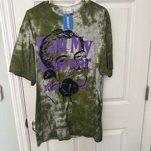 Green Tie-Dye Graphic T-Shirt